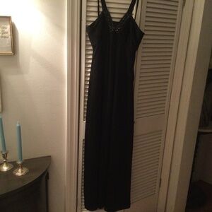 BCBG MaxAzria  Black Satin Long Maxi  Dress 10